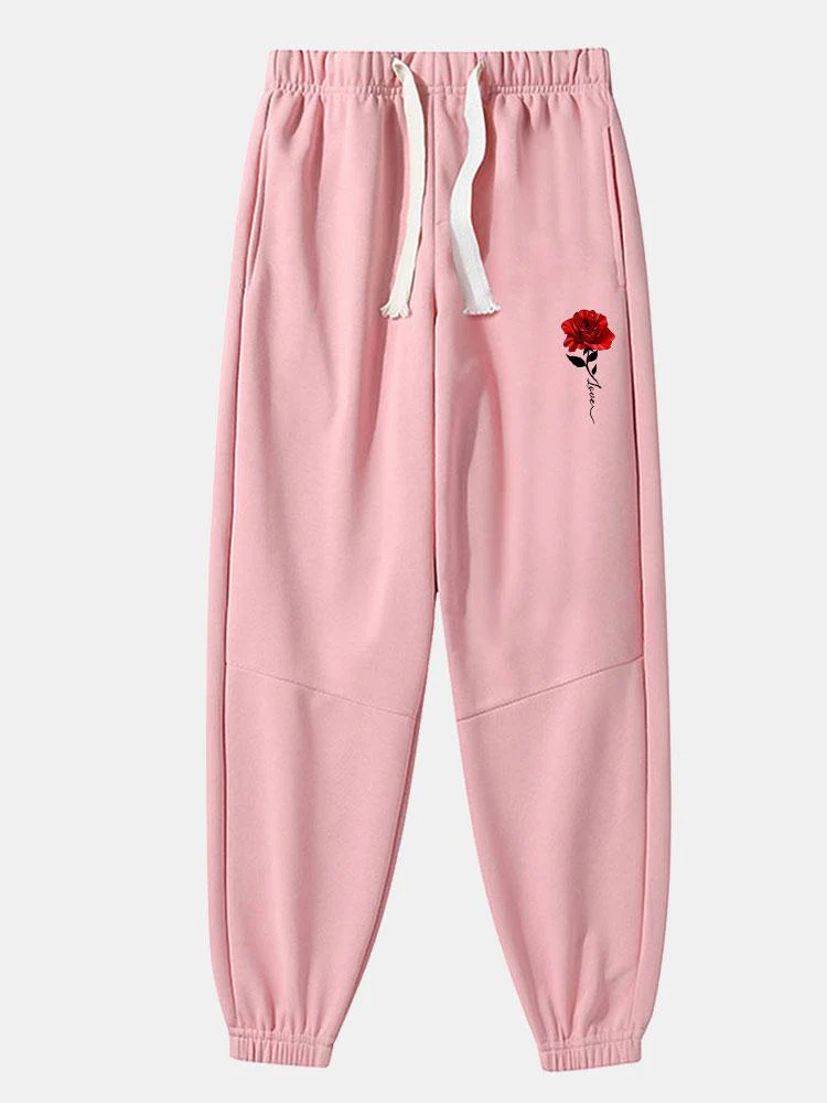 Rose Druck Baumwollmischung Jogginghose - Image 6