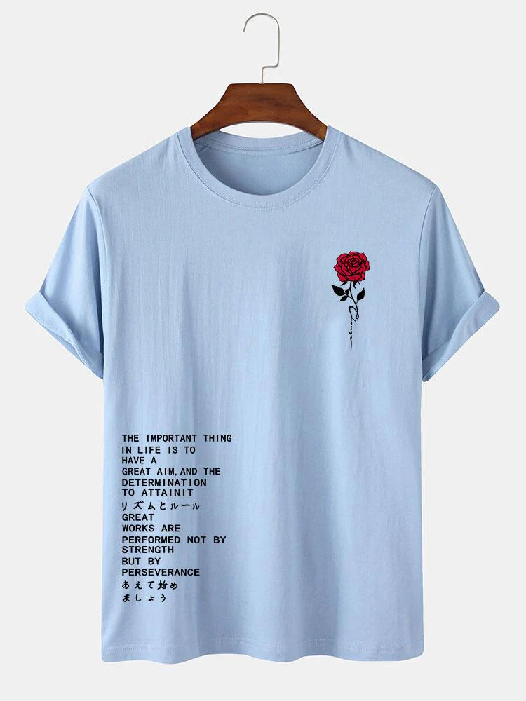 Rose Slogan Druck T-Shirt - Image 10
