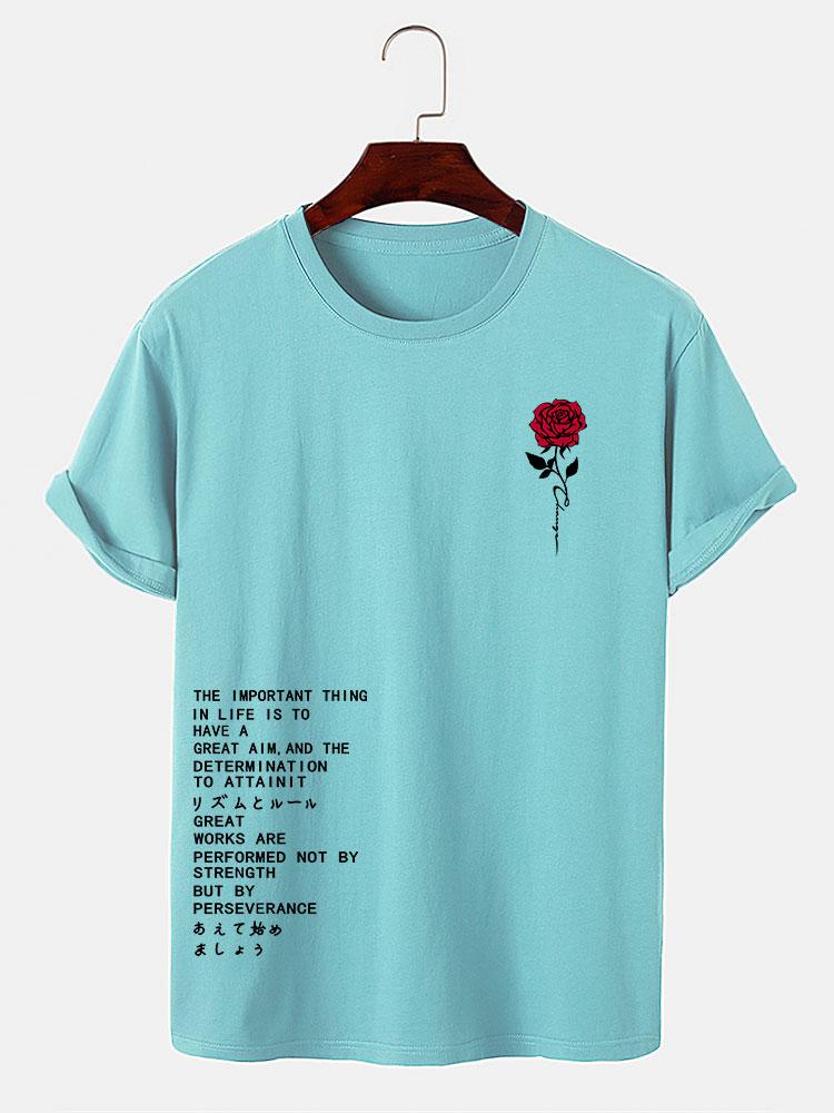 Rose Slogan Druck T-Shirt - Image 11