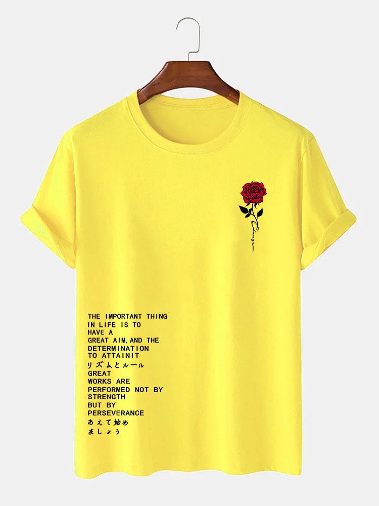 Rose Slogan Druck T-Shirt - Image 12