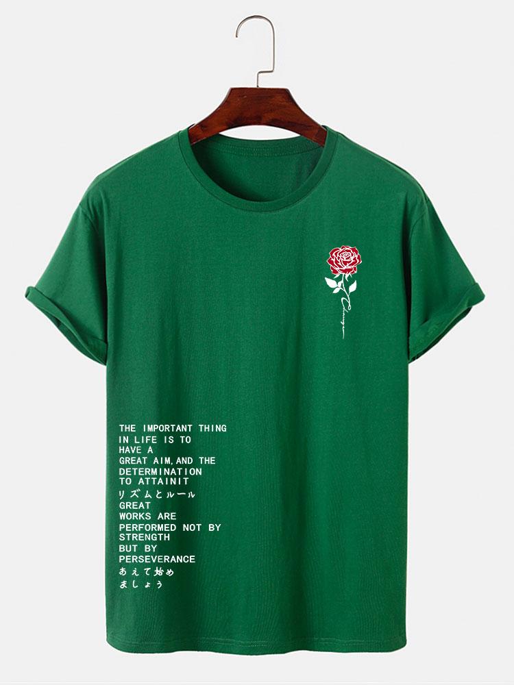 Rose Slogan Druck T-Shirt - Image 6