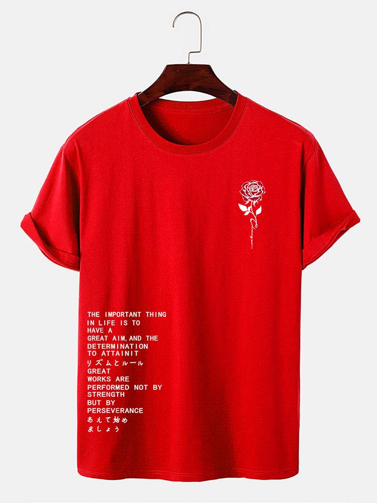 Rose Slogan Druck T-Shirt - Image 7