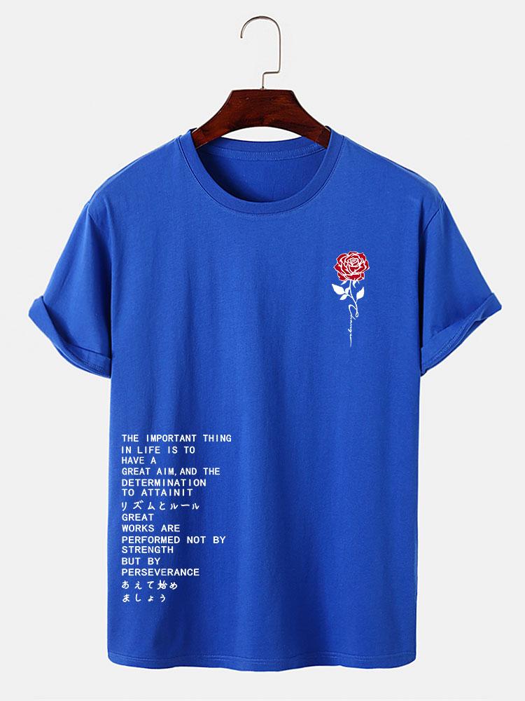 Rose Slogan Druck T-Shirt - Image 8