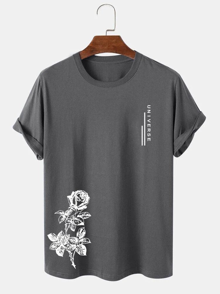 Rose Slogan Druck T-Shirt - Image 2