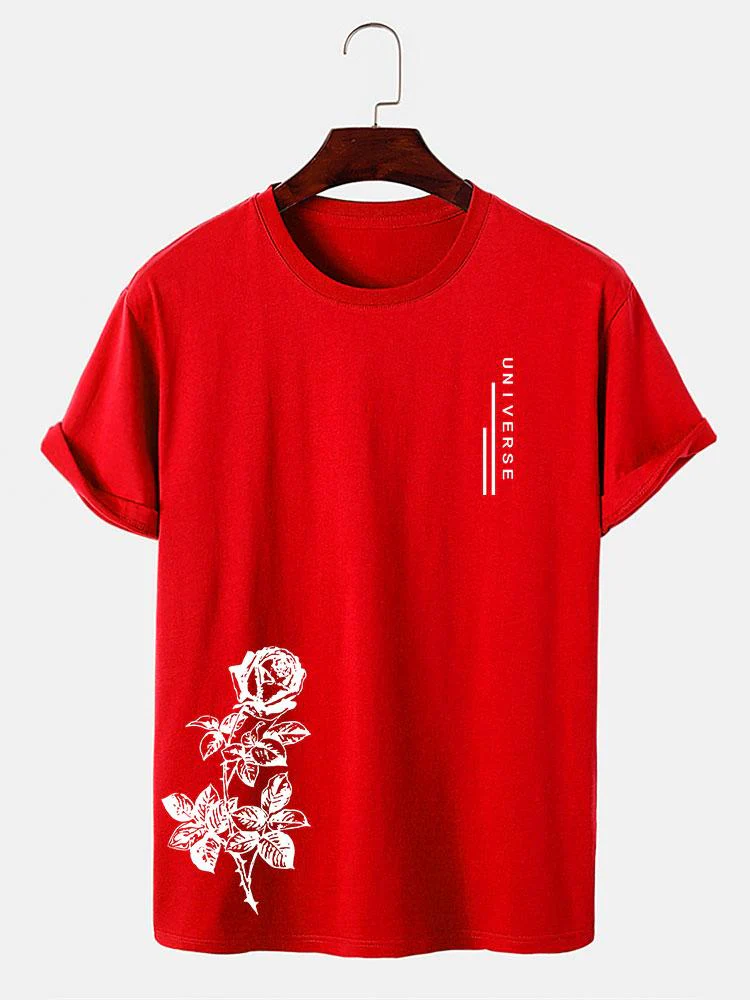 Rose Slogan Druck T-Shirt - Image 4
