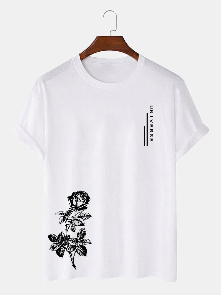 Rose Slogan Druck T-Shirt - Image 7