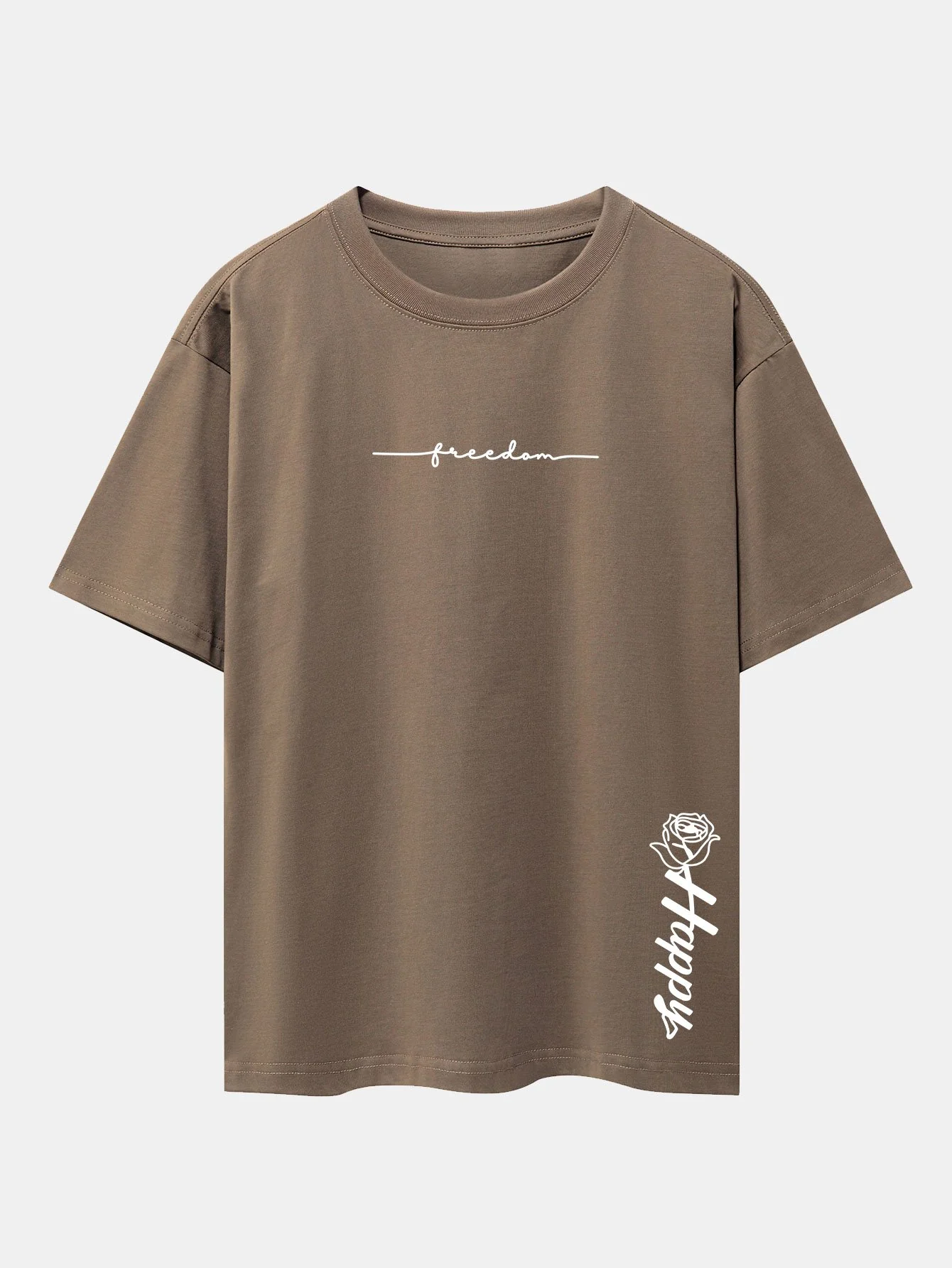 Rose mit Slogan-Print Drop Shoulder Oversize T-Shirt - Image 10