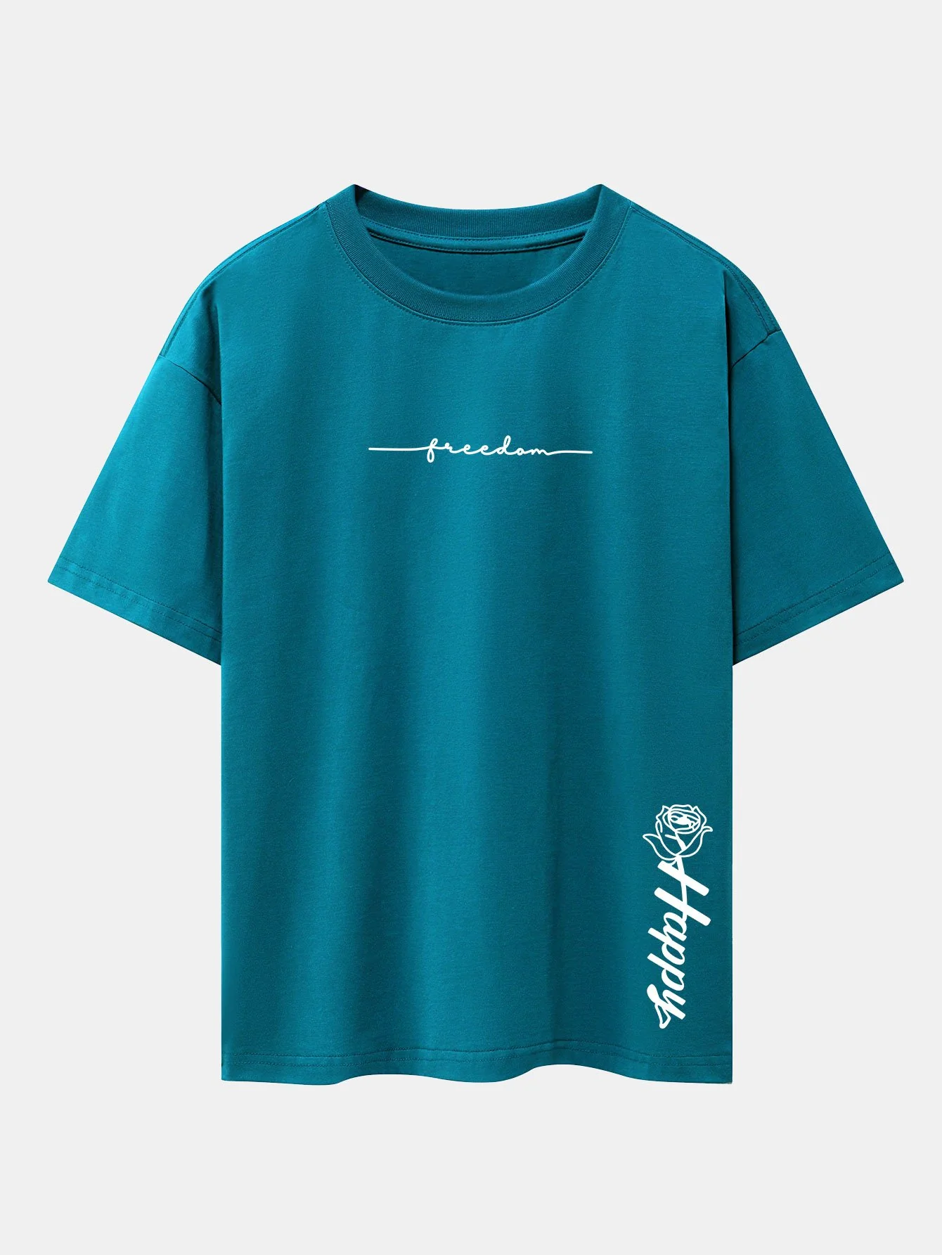 Rose mit Slogan-Print Drop Shoulder Oversize T-Shirt - Image 13