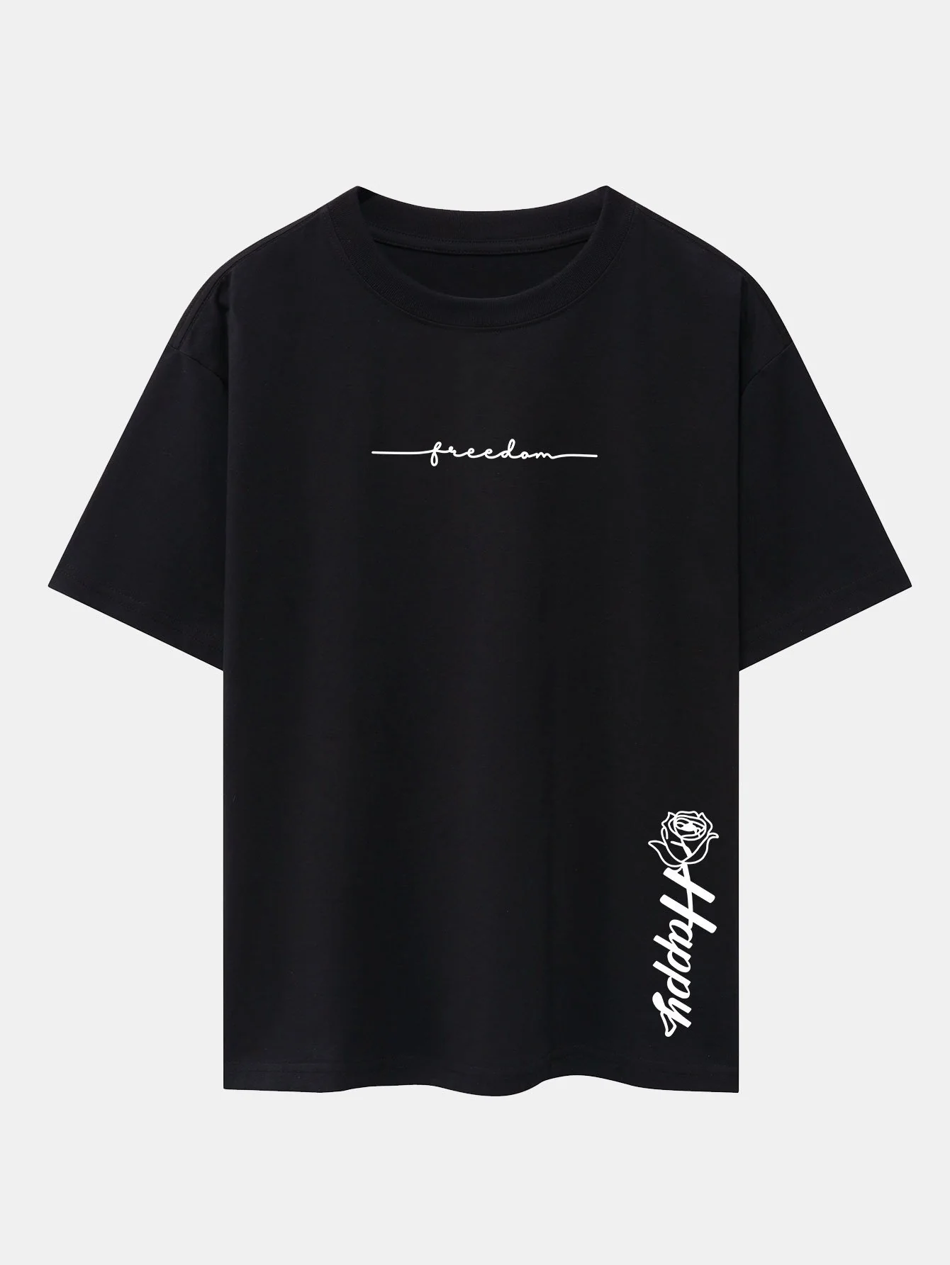 Rose mit Slogan-Print Drop Shoulder Oversize T-Shirt - Image 5