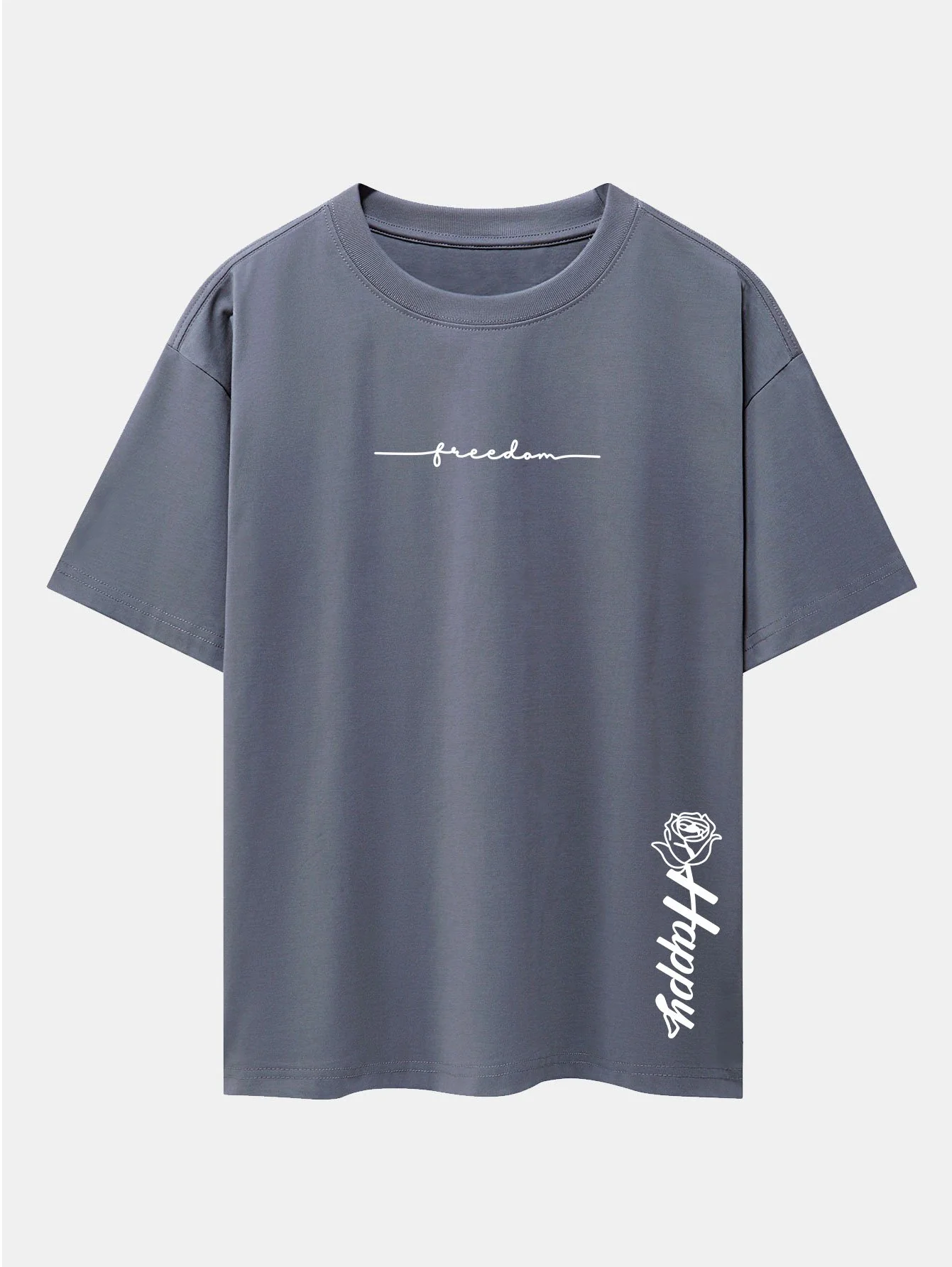 Rose mit Slogan-Print Drop Shoulder Oversize T-Shirt - Image 7