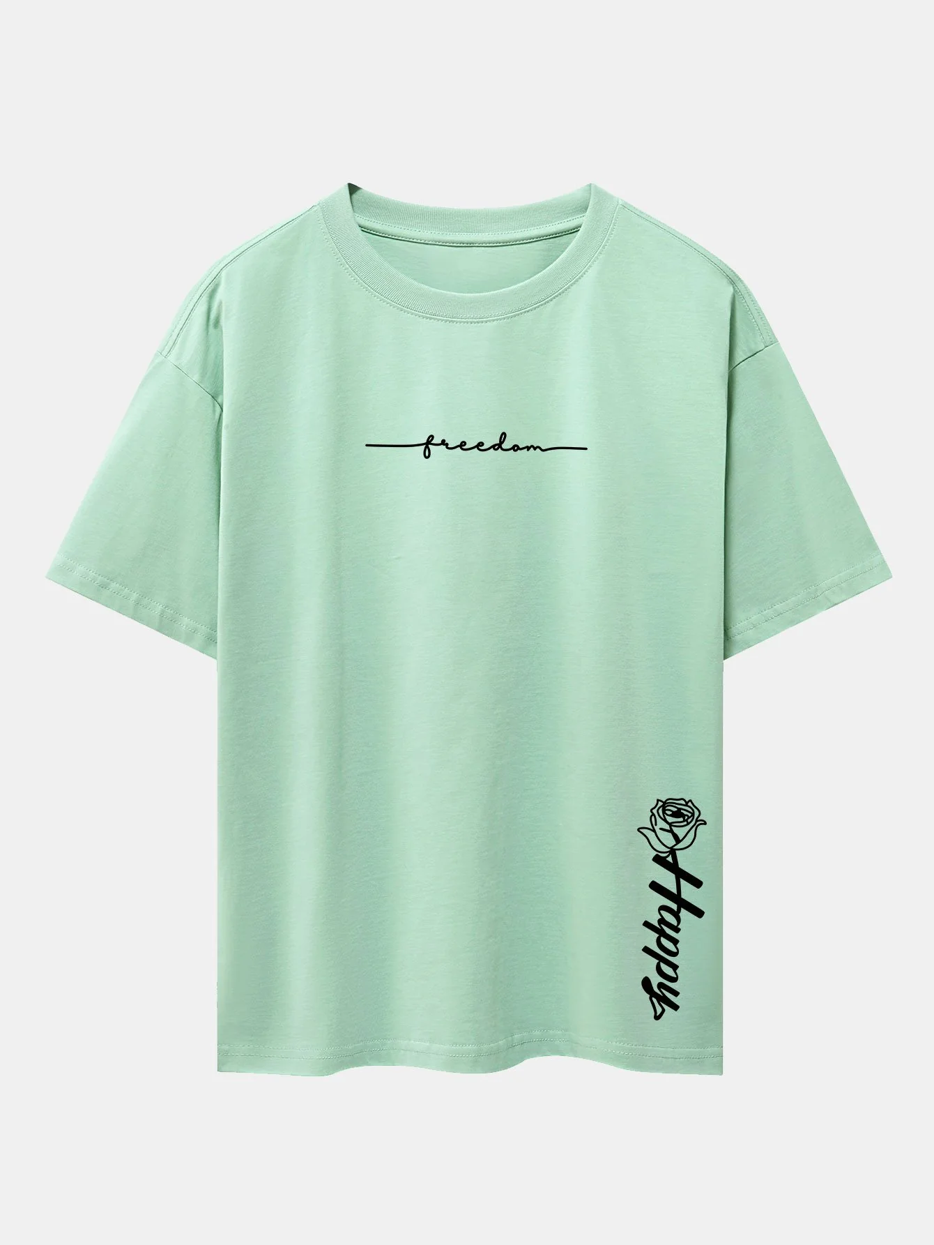 Rose mit Slogan-Print Drop Shoulder Oversize T-Shirt - Image 8