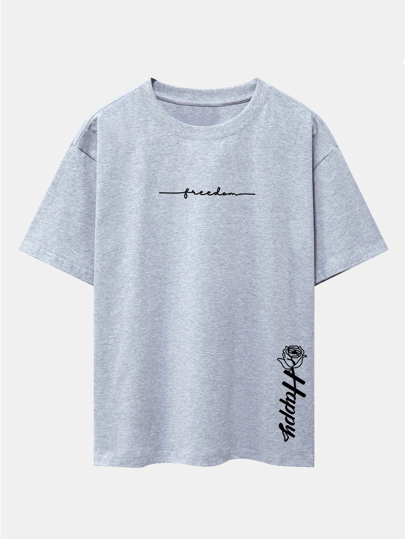Rose mit Slogan-Print Drop Shoulder Oversize T-Shirt - Image 9