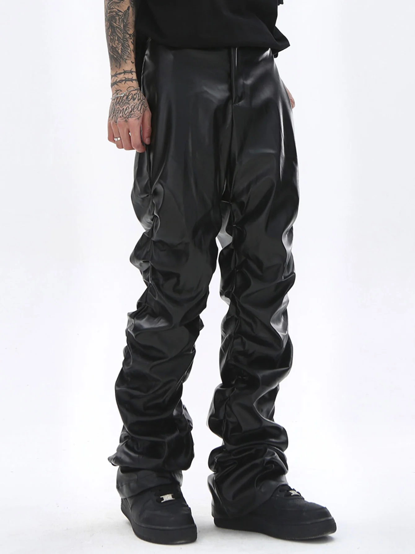 Rüschige PU-Lederhose - Image 4