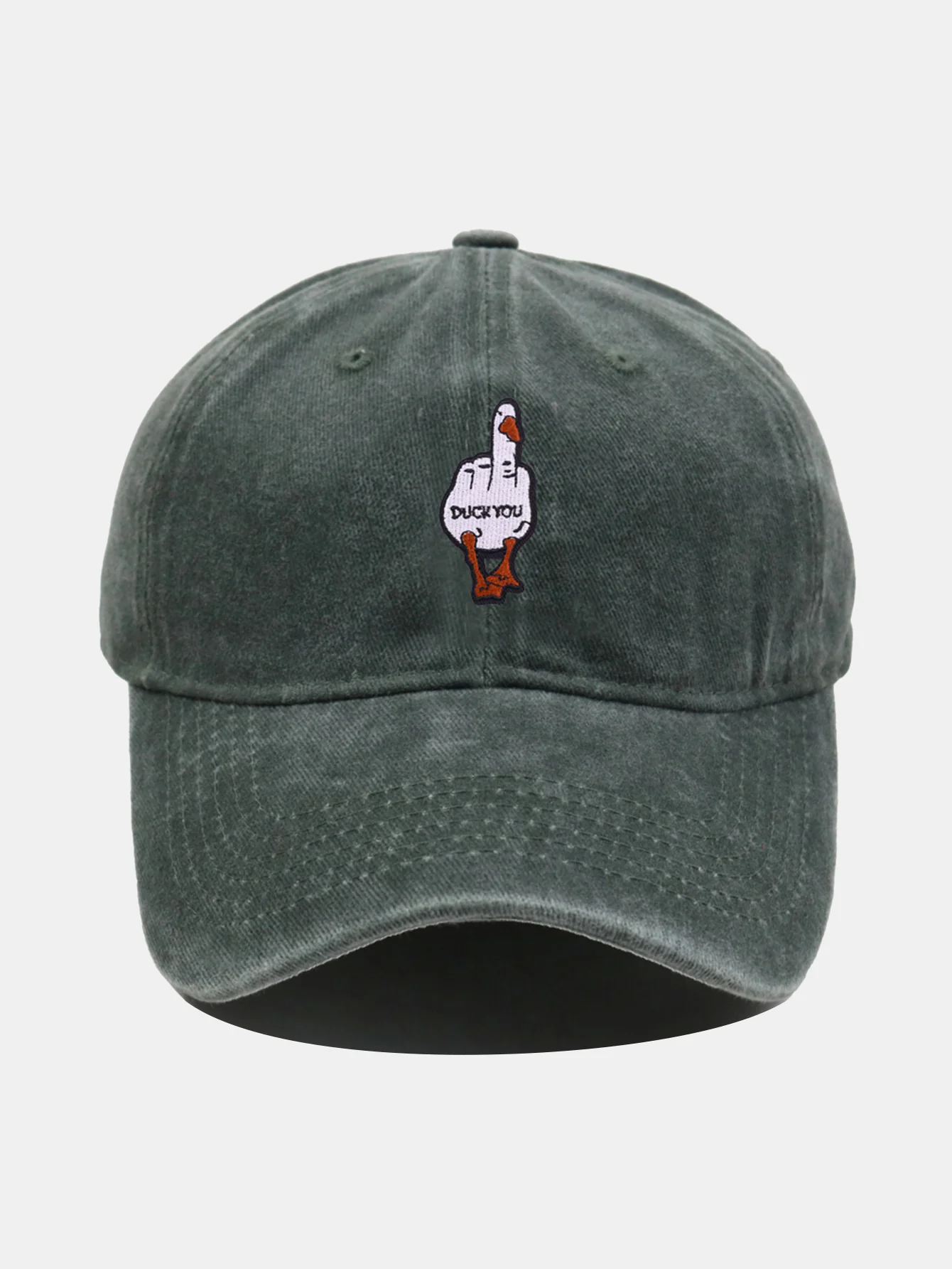 Rude Duck Bestickte Gewaschene Baseballkappe - Image 10