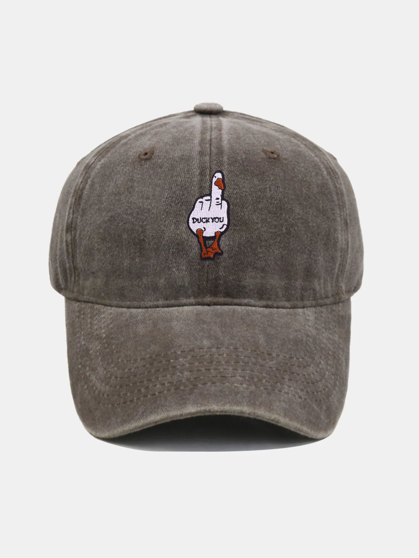 Rude Duck Bestickte Gewaschene Baseballkappe - Image 11