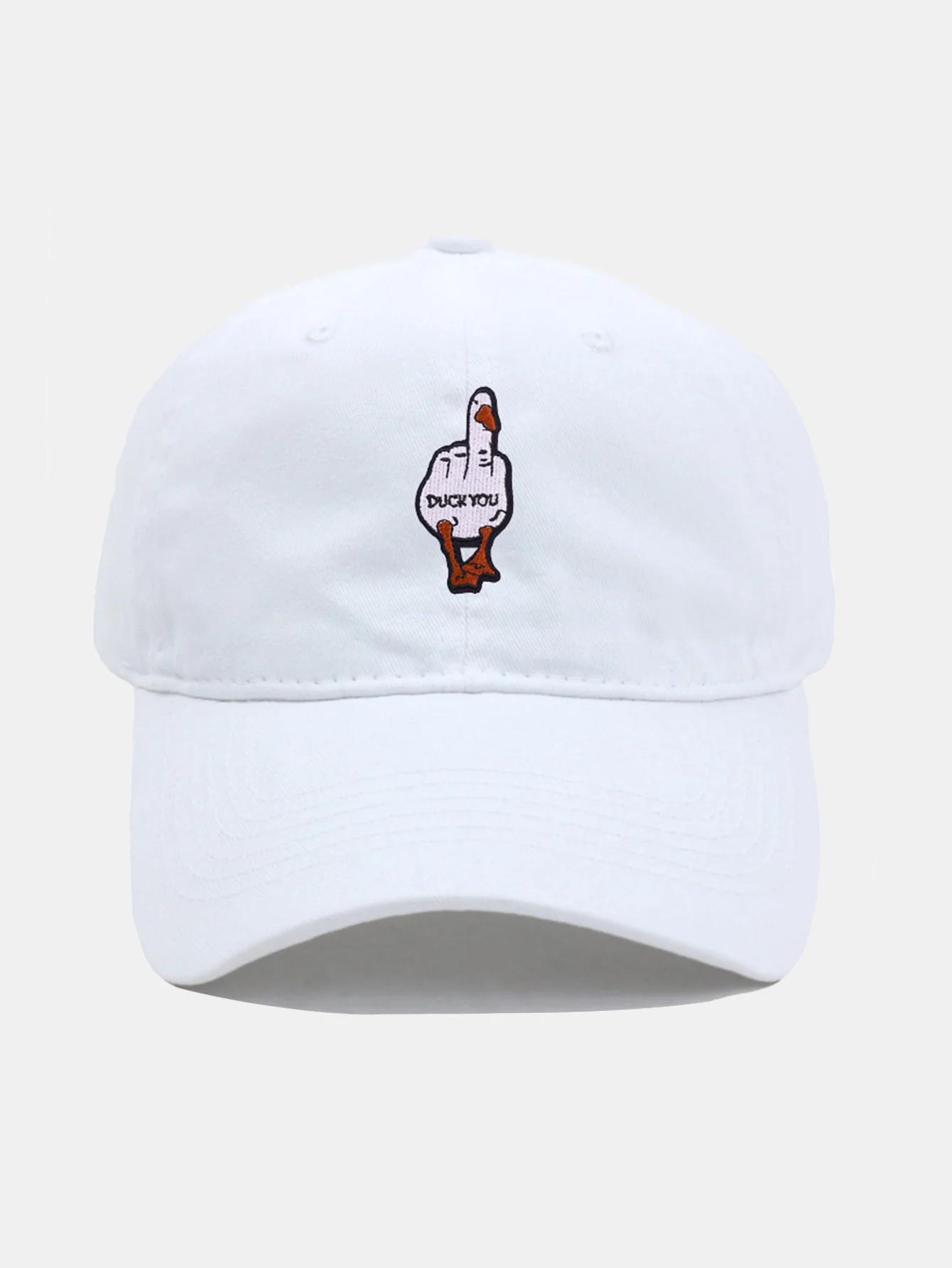 Rude Duck Bestickte Gewaschene Baseballkappe - Image 3