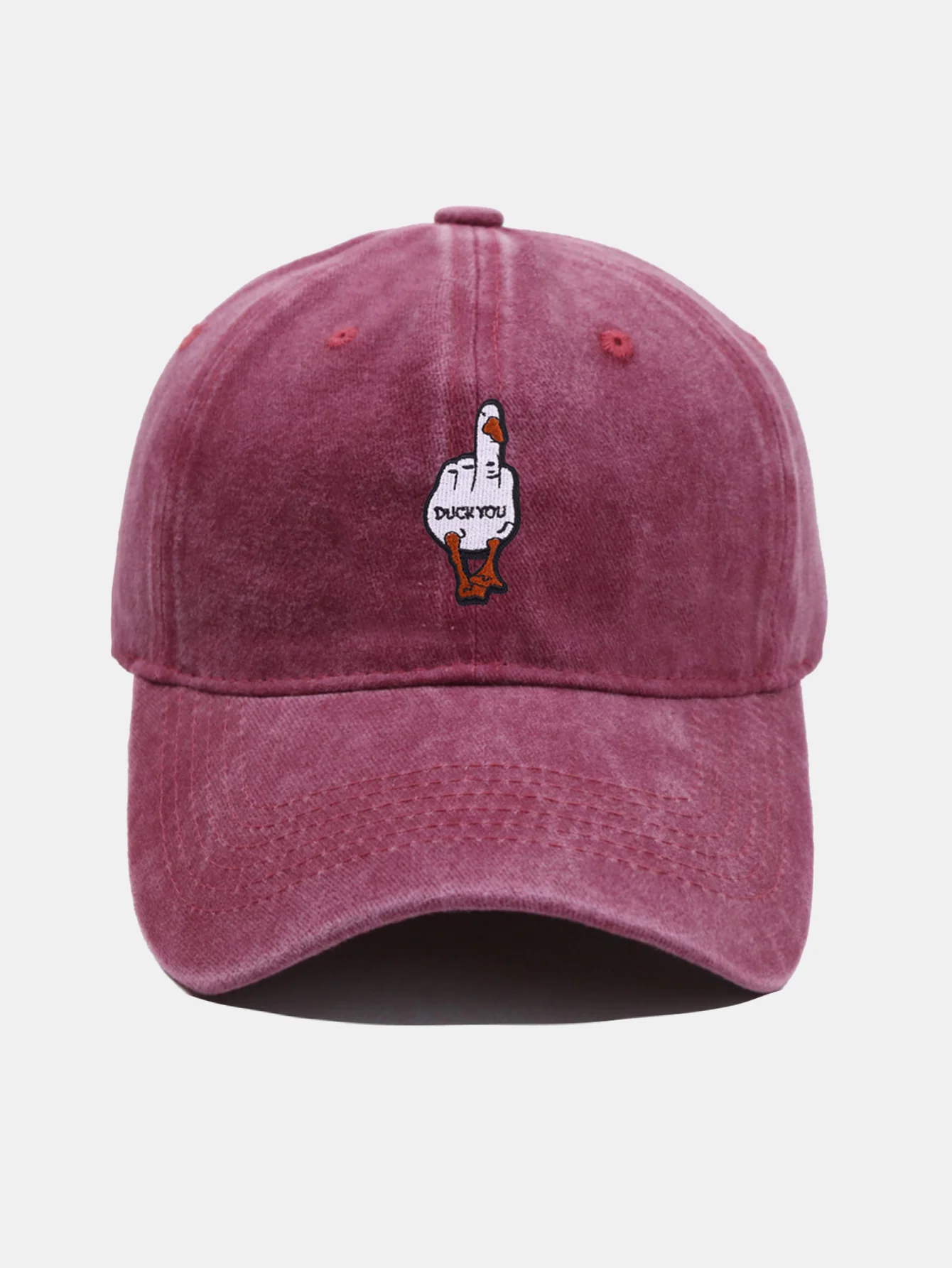 Rude Duck Bestickte Gewaschene Baseballkappe - Image 8