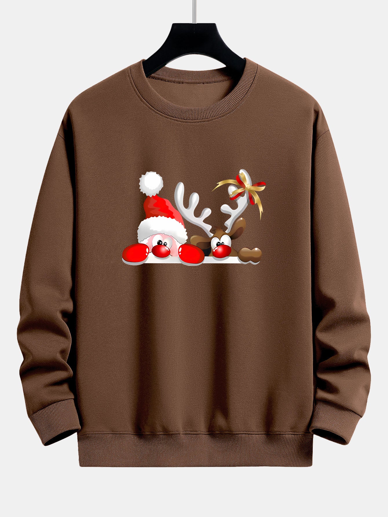 Weihnachtsmann und Rentier Druck Locker sitzendes Sweatshirt - Image 10