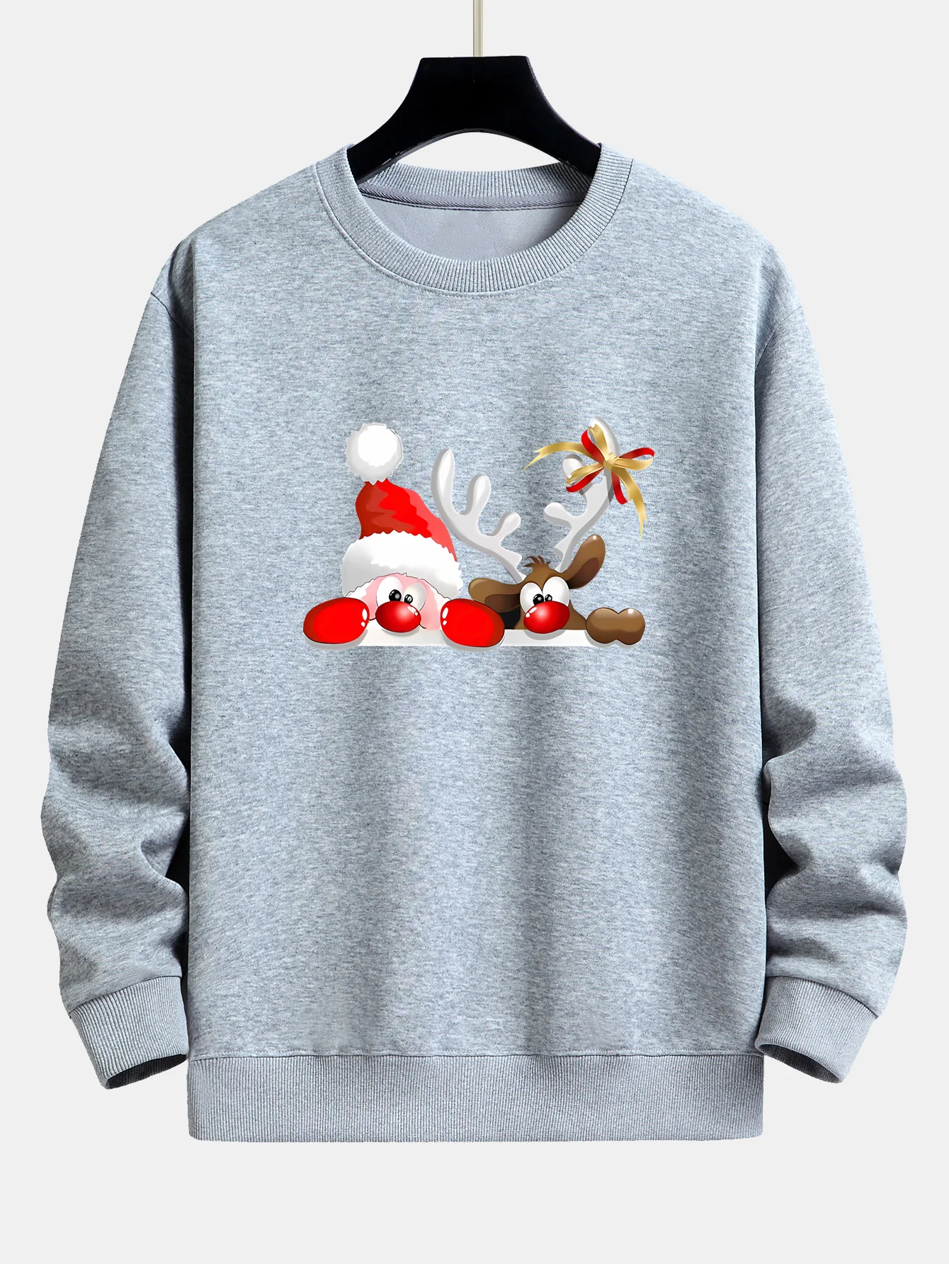 Weihnachtsmann und Rentier Druck Locker sitzendes Sweatshirt - Image 9
