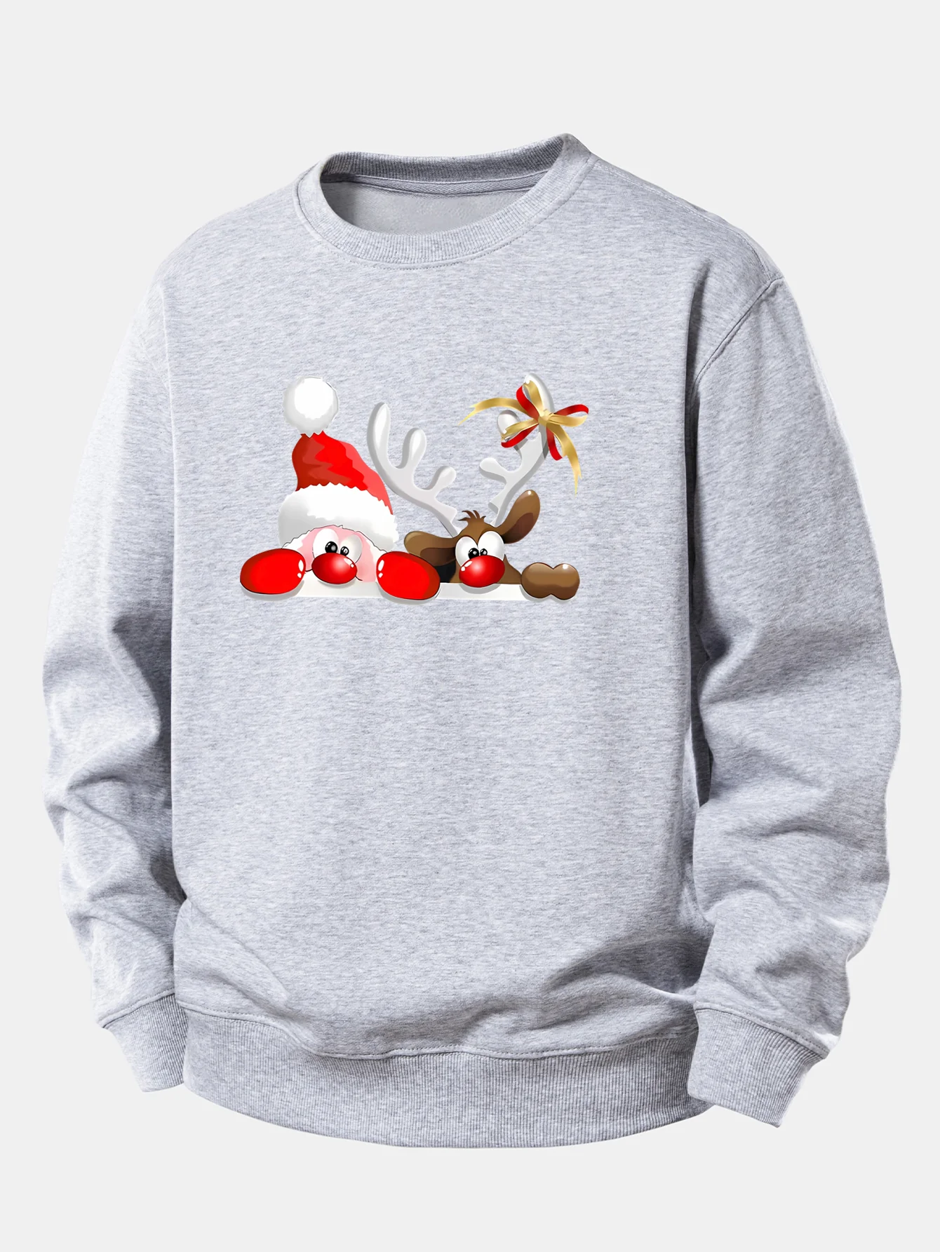 Weihnachtsmann und Rentier Druck Locker sitzendes Sweatshirt - Image 10