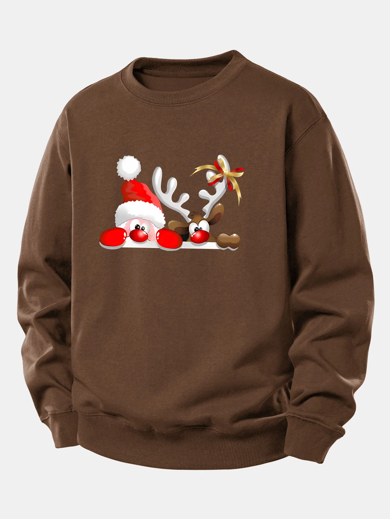 Weihnachtsmann und Rentier Druck Locker sitzendes Sweatshirt - Image 6