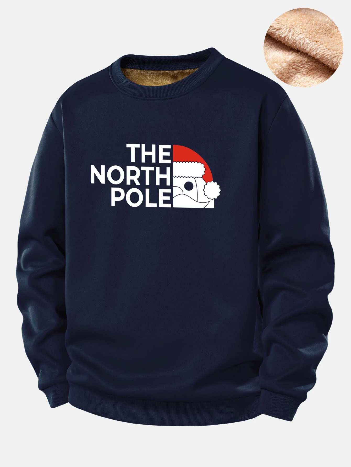 Santa Claus Slogan Print Teddy Fleece Lined Sweatshirt - Image 3
