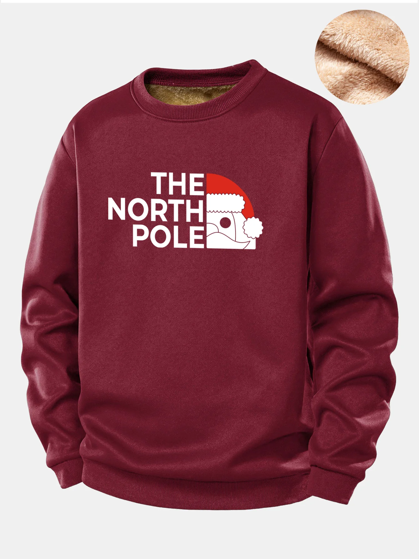Santa Claus Slogan Print Teddy Fleece Lined Sweatshirt - Image 4