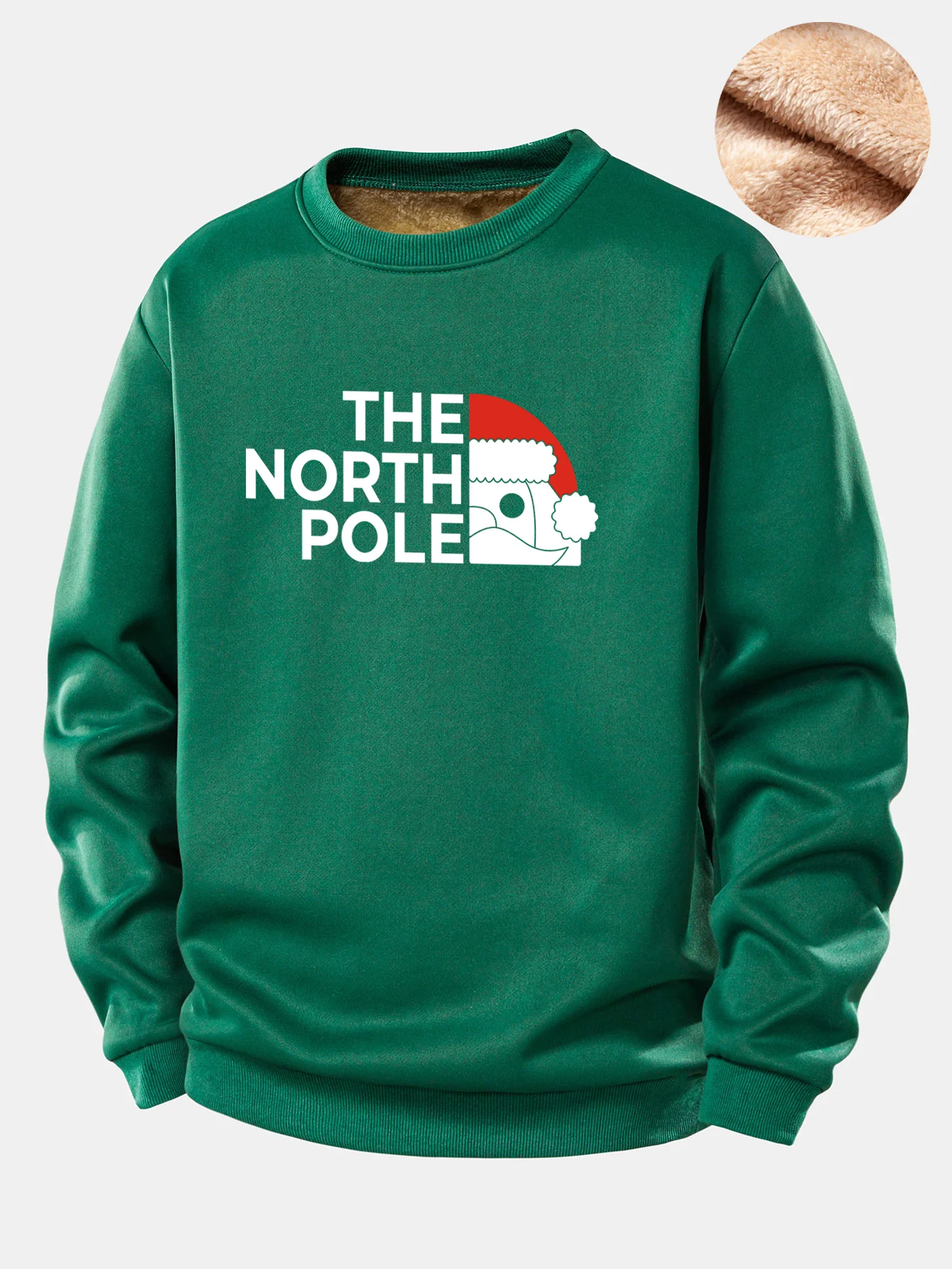 Santa Claus Slogan Print Teddy Fleece Lined Sweatshirt - Image 6