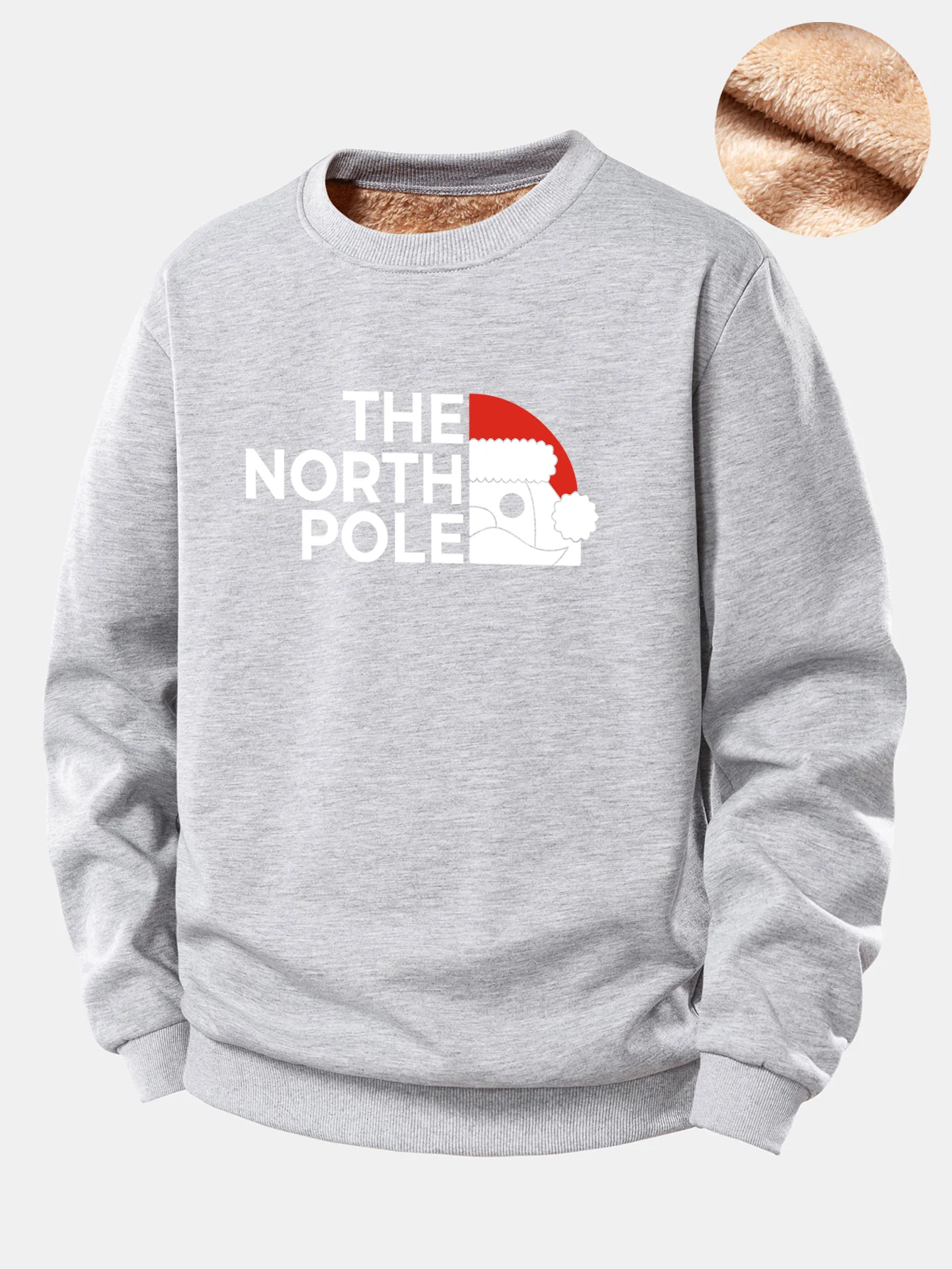 Santa Claus Slogan Print Teddy Fleece Lined Sweatshirt - Image 7