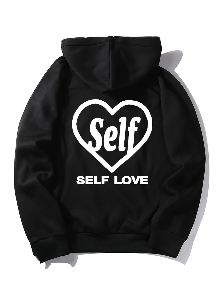 Selbstliebe Slogan Druck Hoodie - Image 4