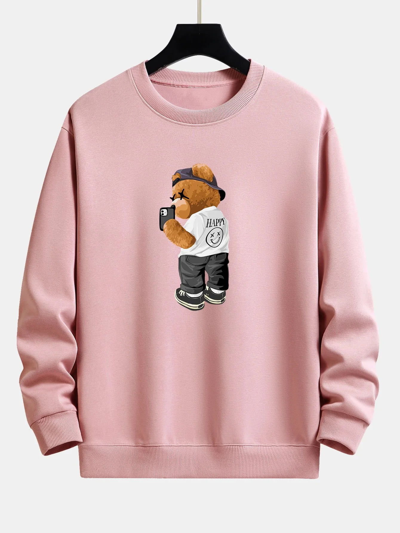 Selfie Bär Druck Relax Fit Sweatshirt - Image 4
