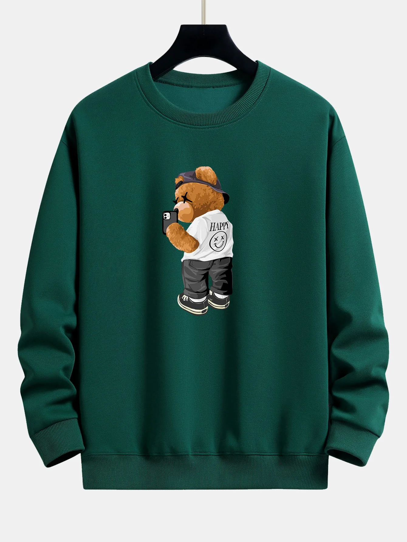 Selfie Bär Druck Relax Fit Sweatshirt - Image 5