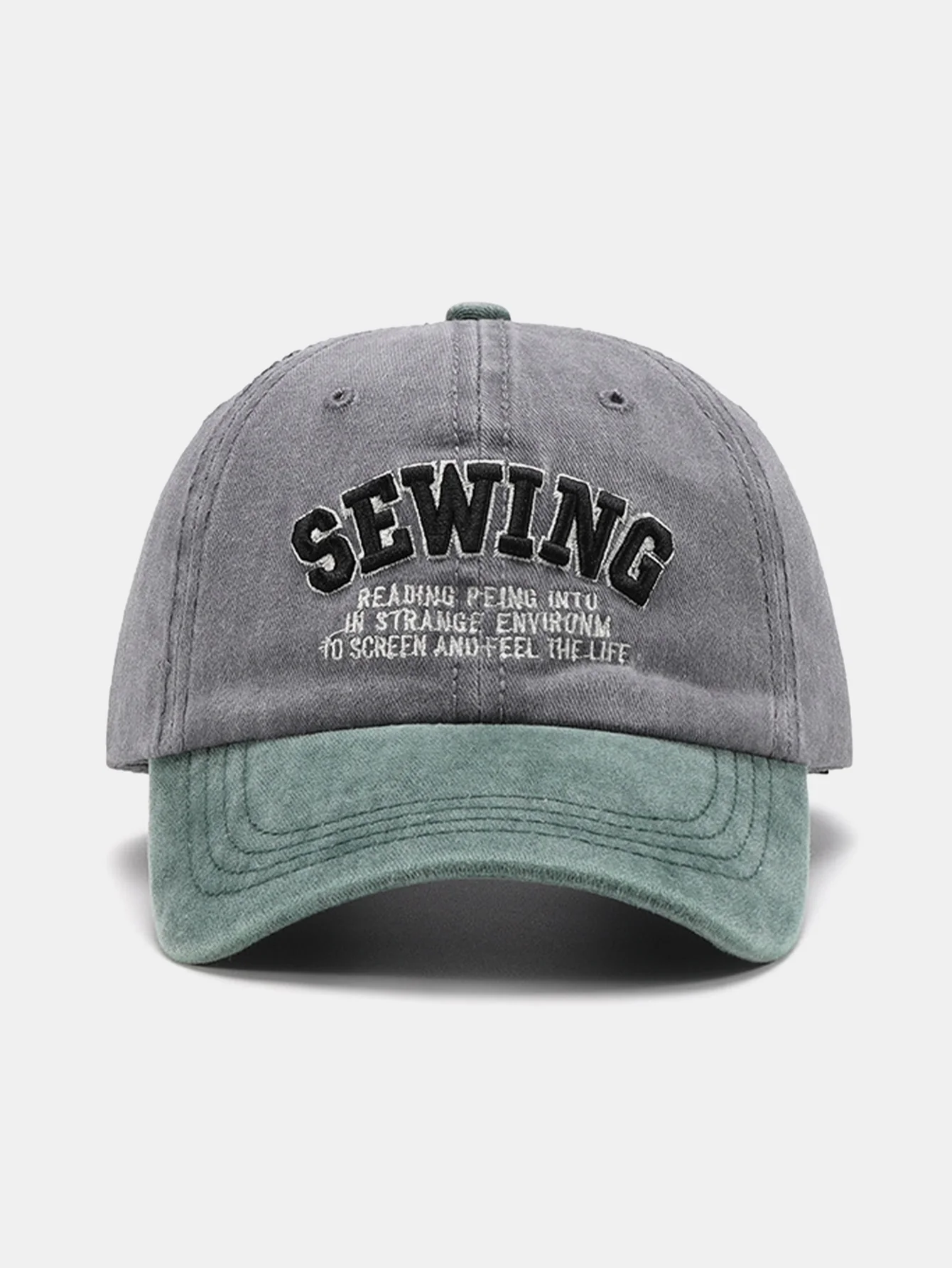 Slogan-Stickerei gewaschene Baseballmütze - Image 7