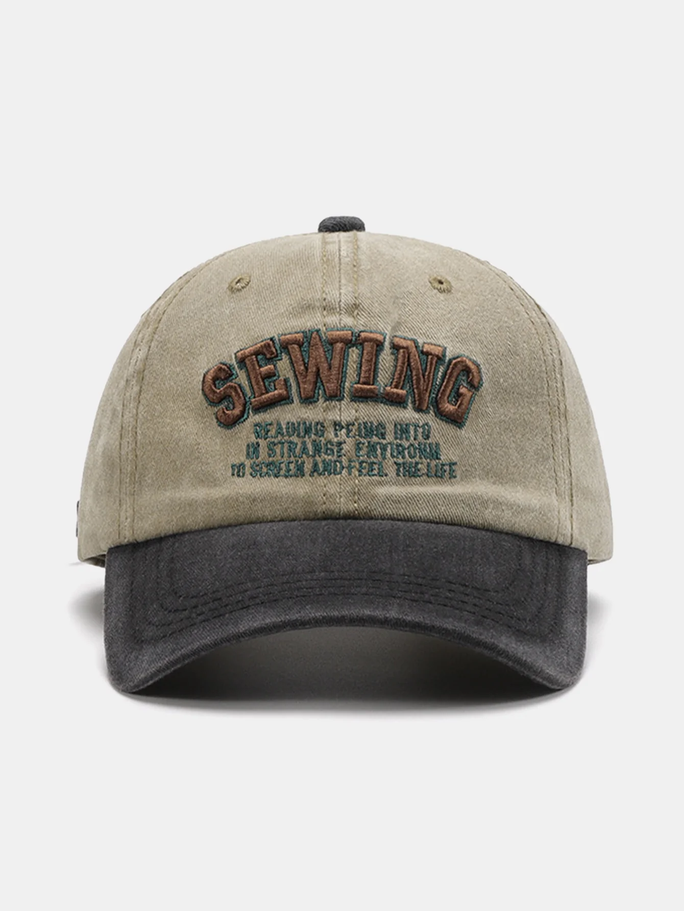 Slogan-Stickerei gewaschene Baseballmütze - Image 9