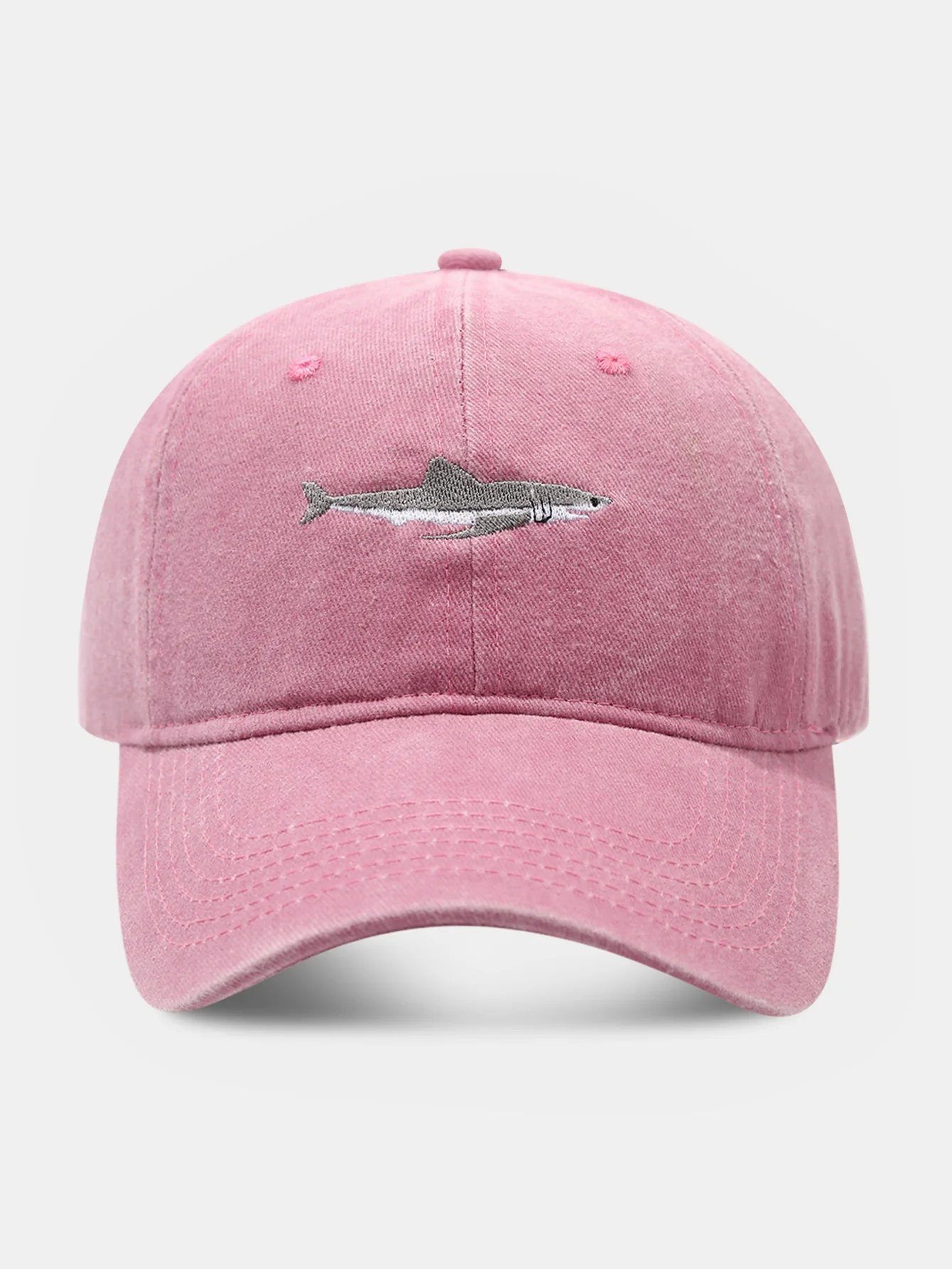 Shark bestickte gewaschene Baseballkappe - Image 3