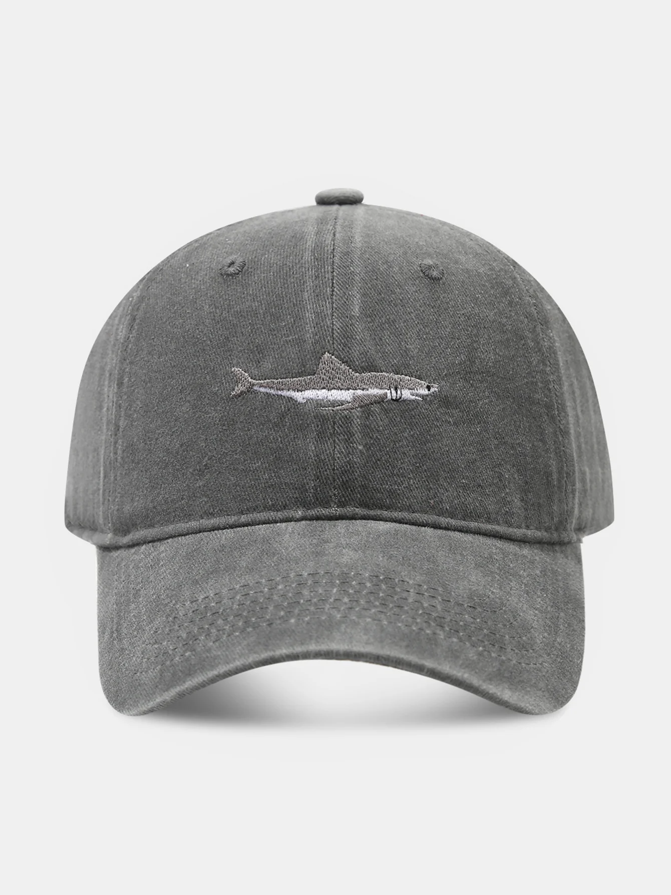 Shark bestickte gewaschene Baseballkappe - Image 5