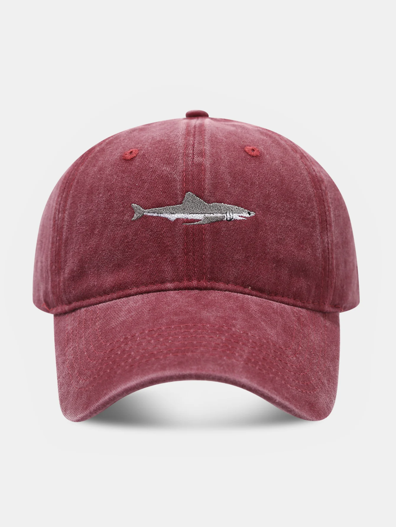 Shark bestickte gewaschene Baseballkappe - Image 7