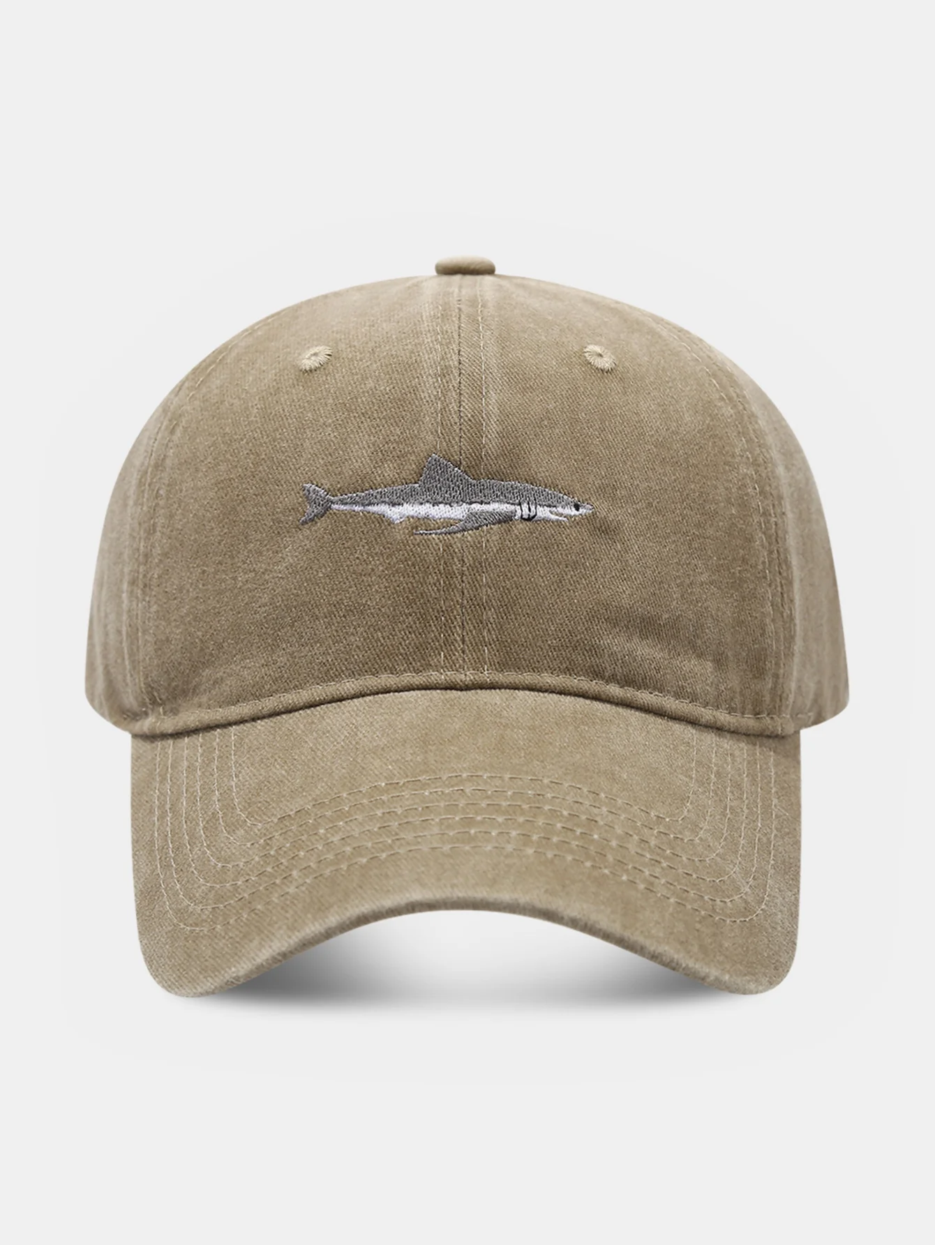 Shark bestickte gewaschene Baseballkappe - Image 9