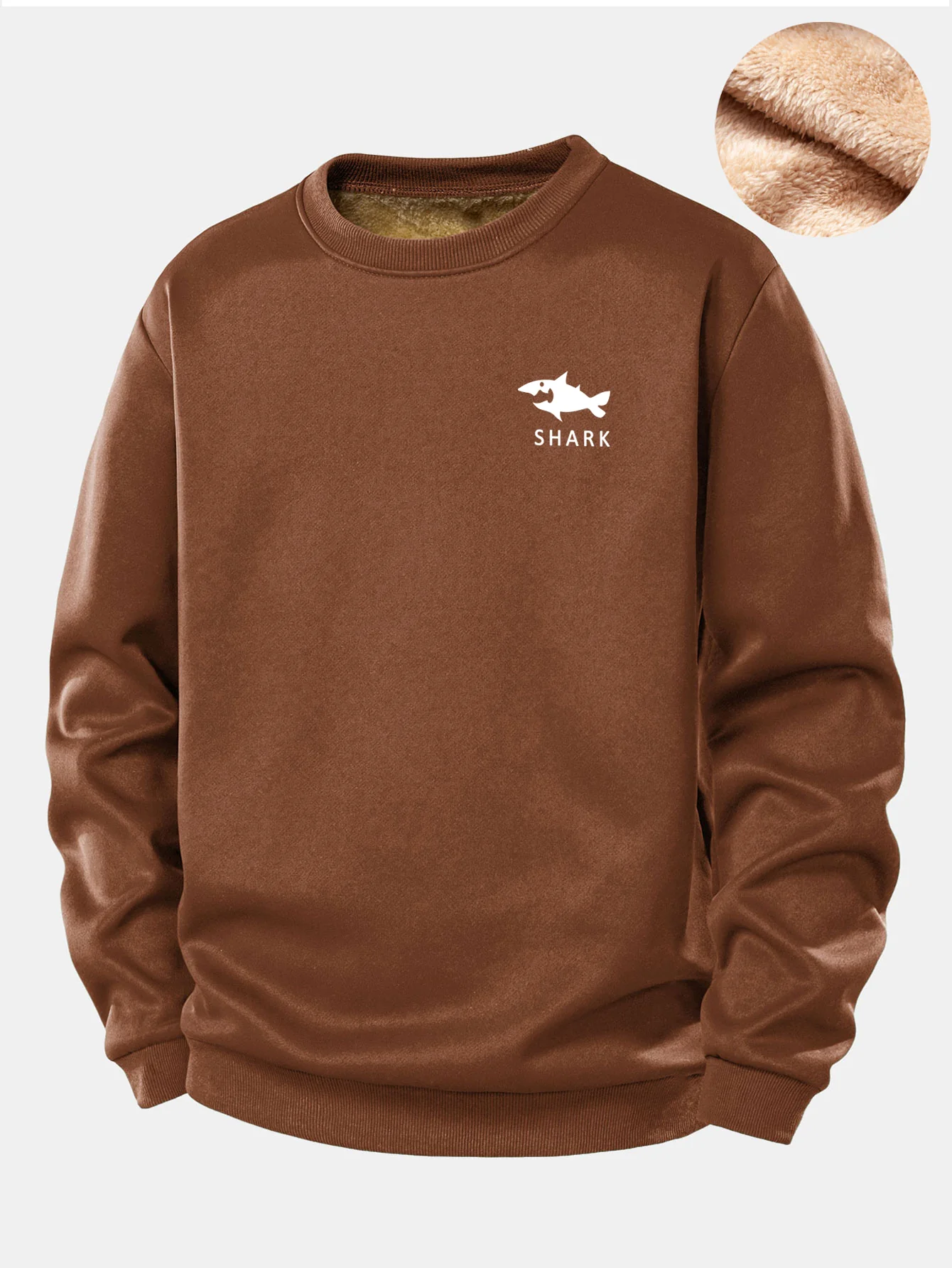 Sweatshirt mit Hai-Motiv und Teddyfutter aus Fleece - Image 5