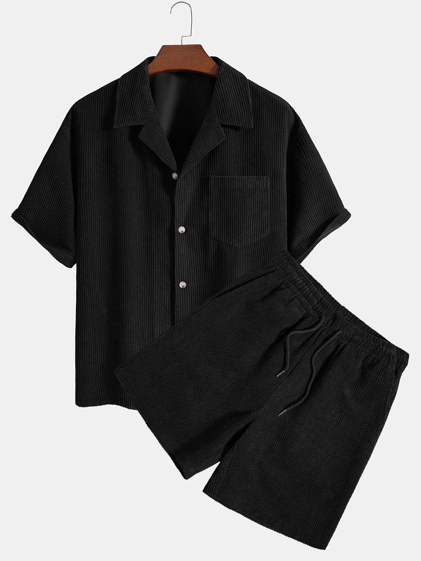 Kurzarm-Corduroy-Boxy-Hemd & Corduroy-Shorts - Image 2