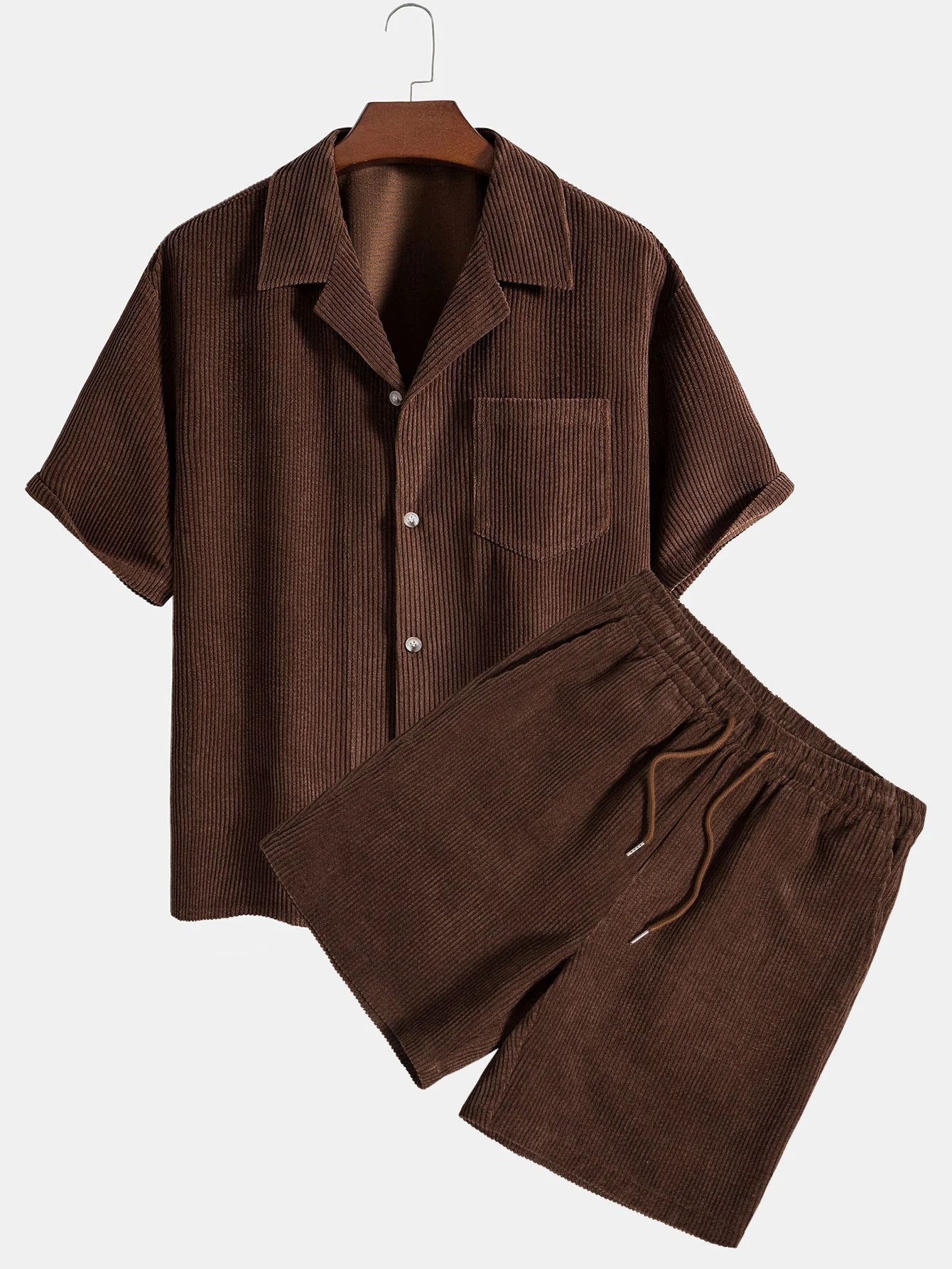 Kurzarm-Corduroy-Boxy-Hemd & Corduroy-Shorts - Image 3