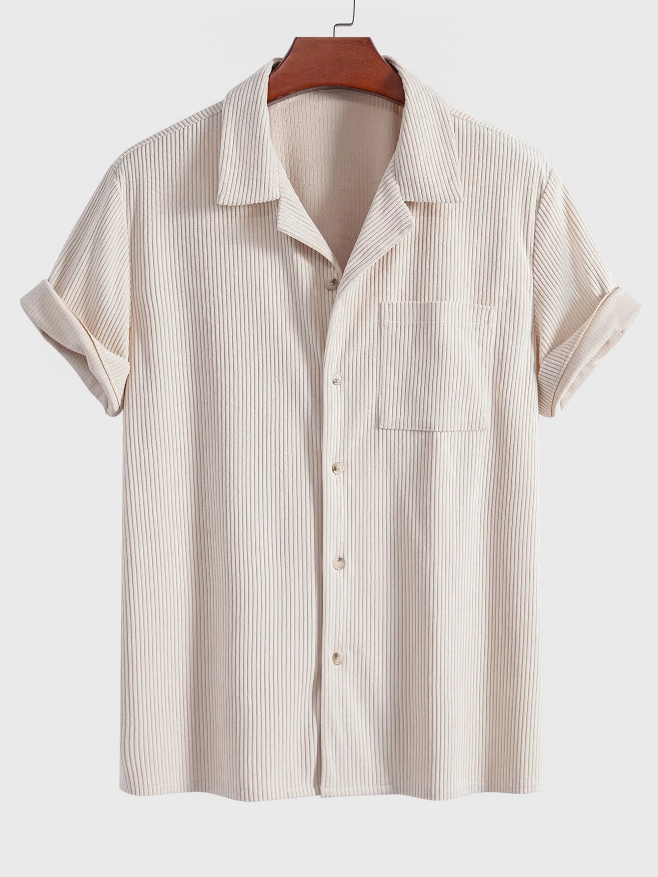 Kurzarm-Corduroy-Cuban-Shirt - Image 3