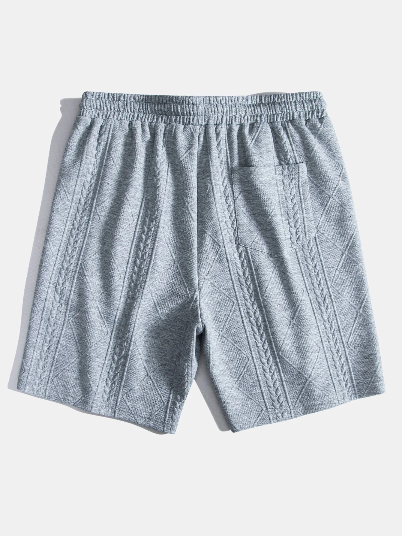 Kurzarm Geometrisches Jacquard T-Shirt mit Bogen-Saum & Shorts - Image 18
