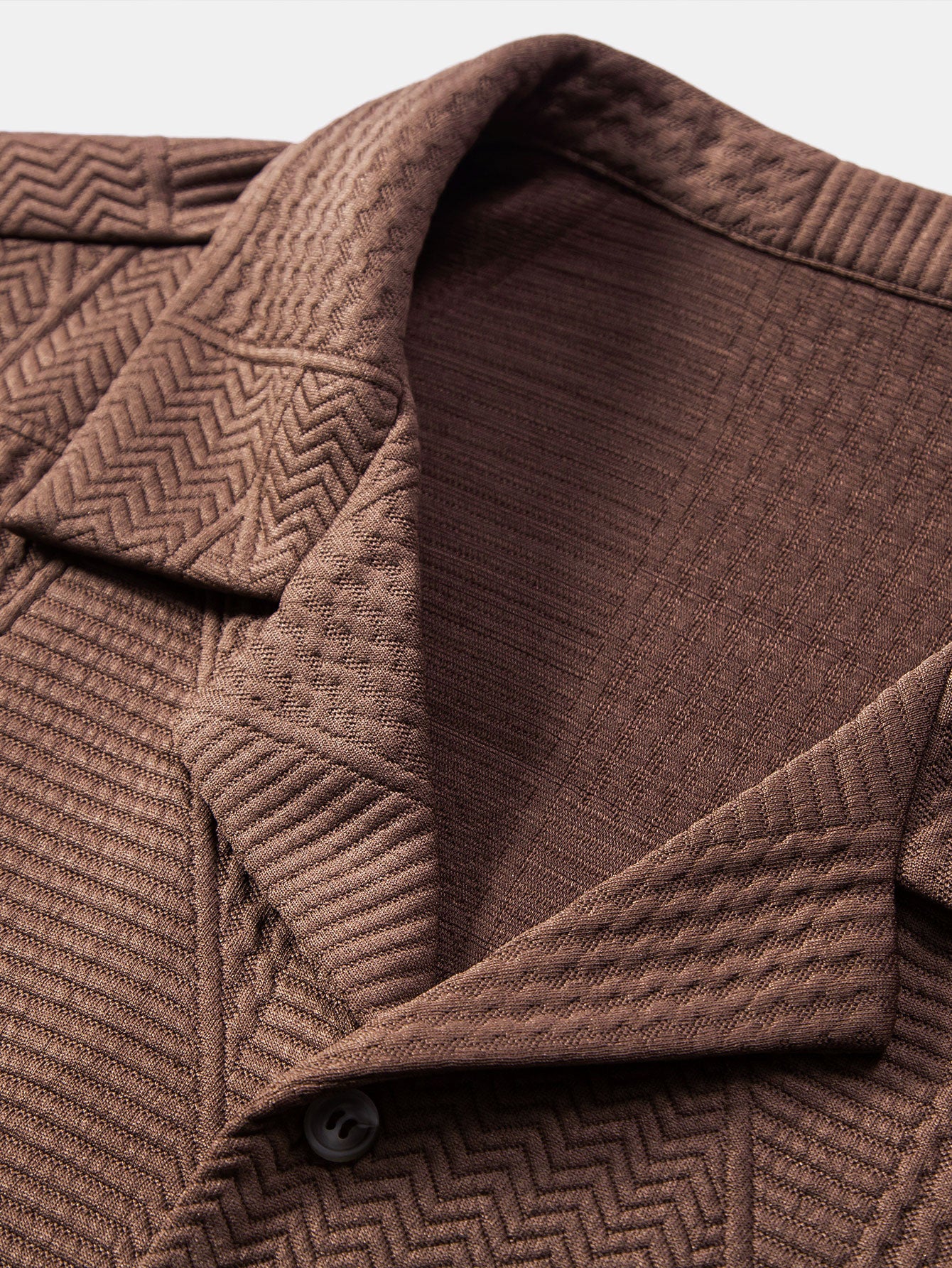 Kurzarm Geometrie Texturiertes Cuban Shirt - Image 8