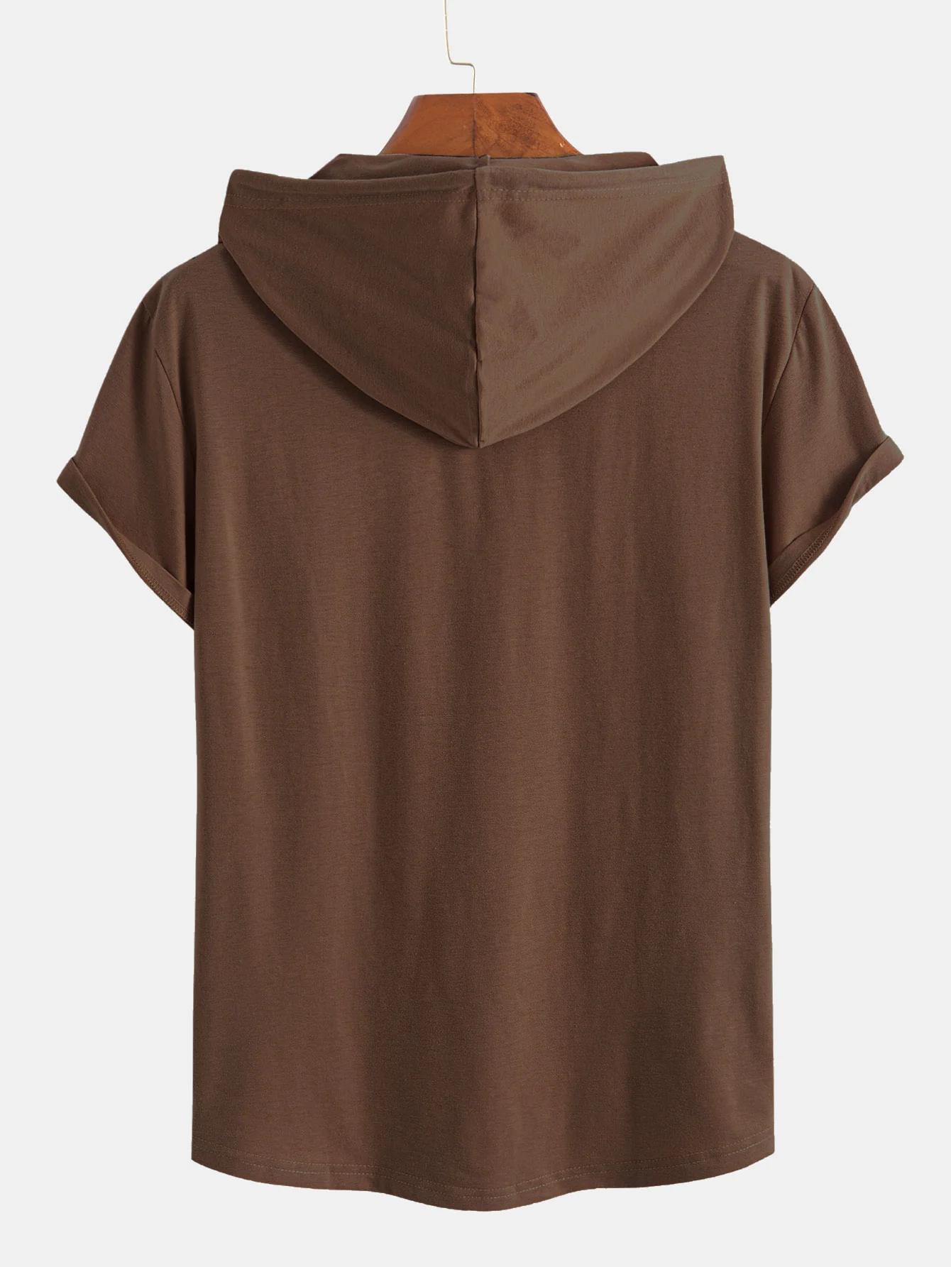 Kurzarm-Henley-Hoodie-T-Shirt - Image 10