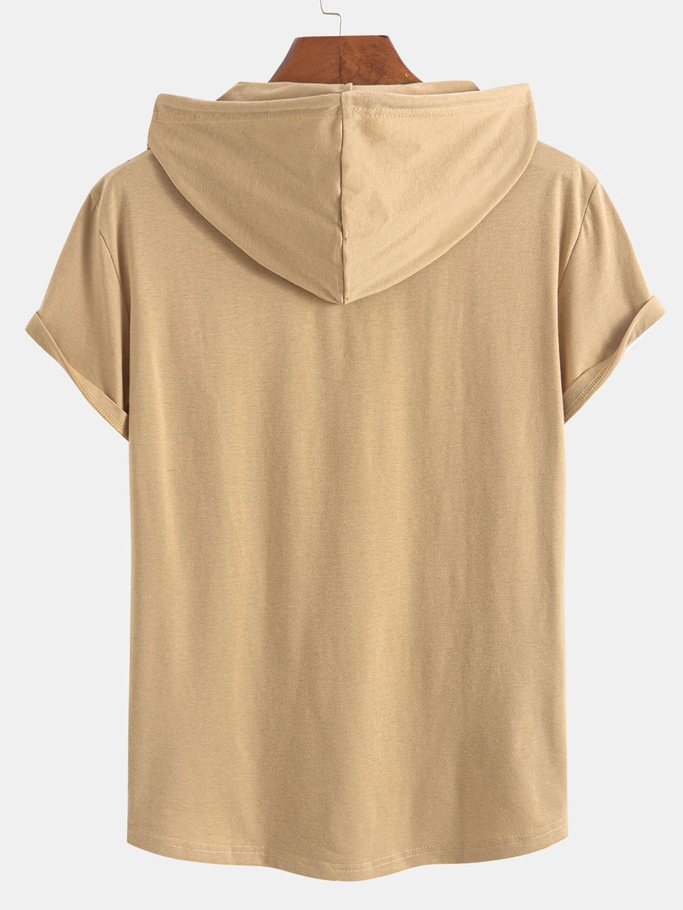 Kurzarm-Henley-Hoodie-T-Shirt - Image 12