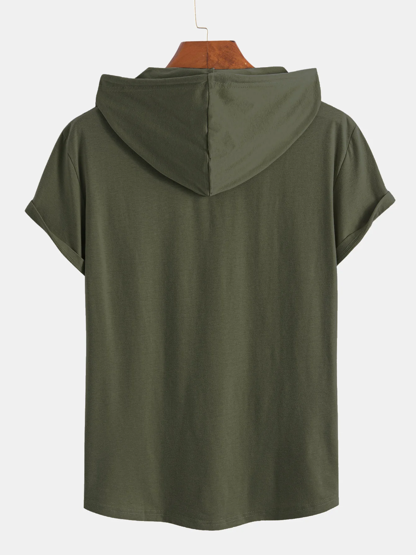Kurzarm-Henley-Hoodie-T-Shirt - Image 2