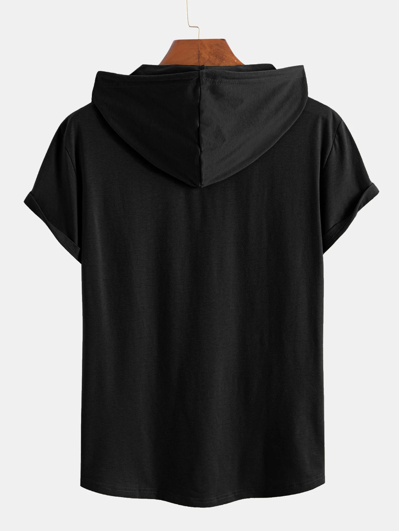Kurzarm-Henley-Hoodie-T-Shirt - Image 4