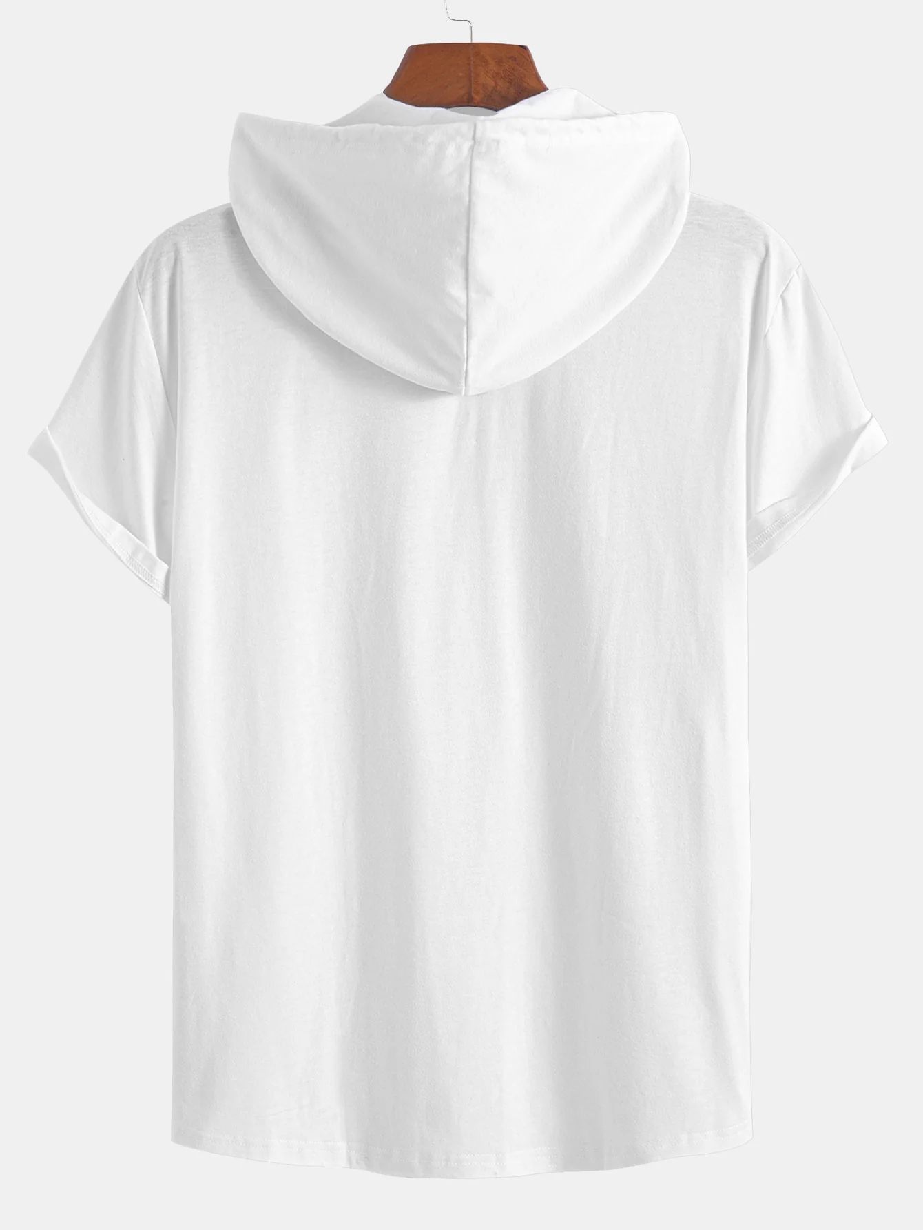 Kurzarm-Henley-Hoodie-T-Shirt - Image 6