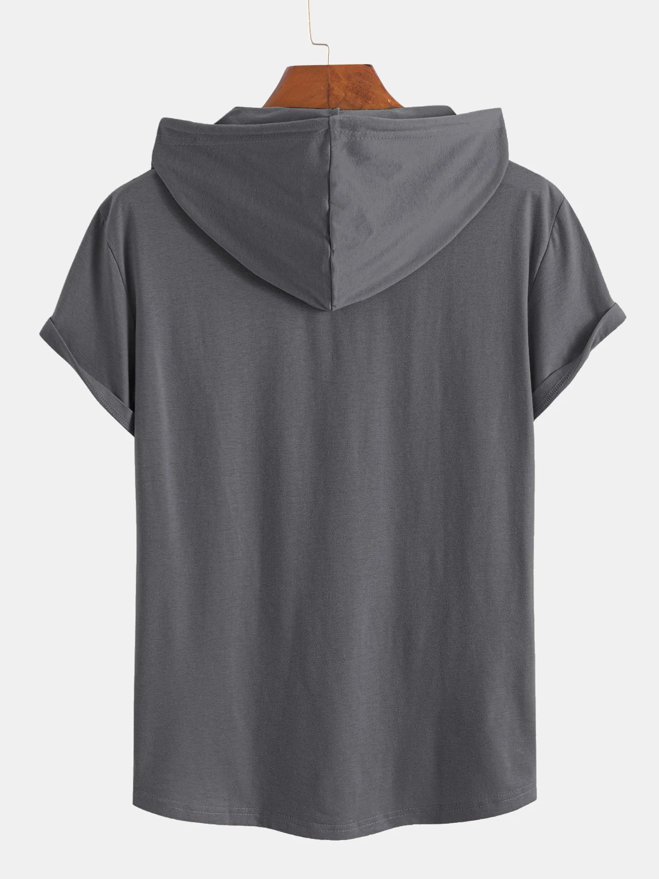 Kurzarm-Henley-Hoodie-T-Shirt - Image 8